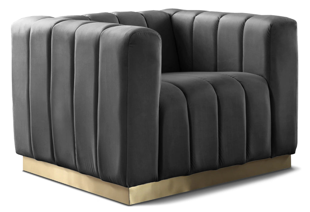 Marlon Grey Velvet Chair