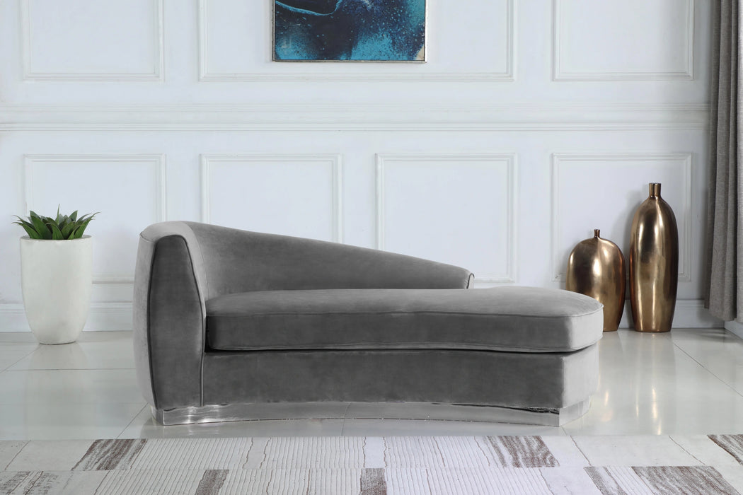 Julian Grey Velvet Chaise