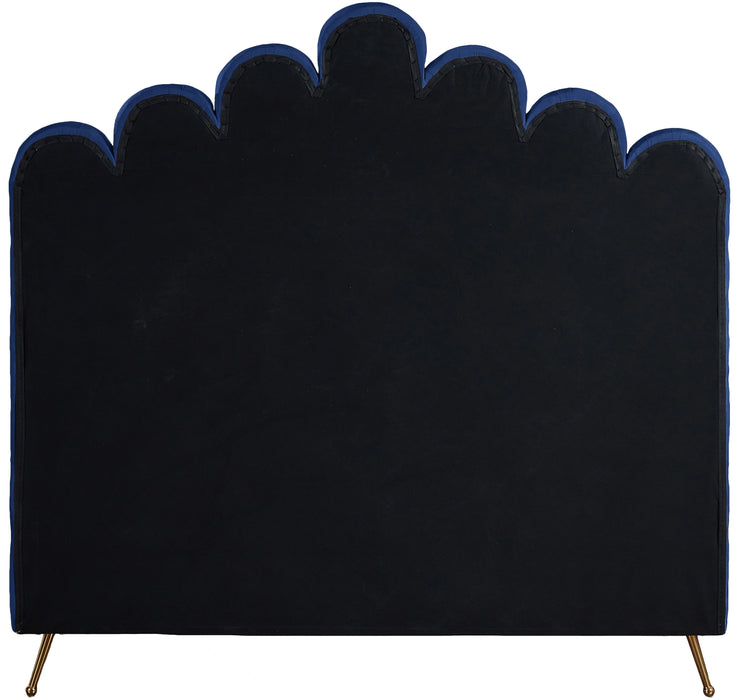 Lily Navy Velvet Full Bed