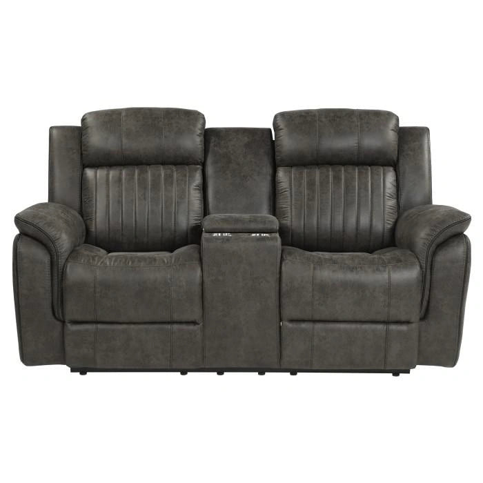 Centeroak Double Reclining Loveseat in Gray 9479BRG-2