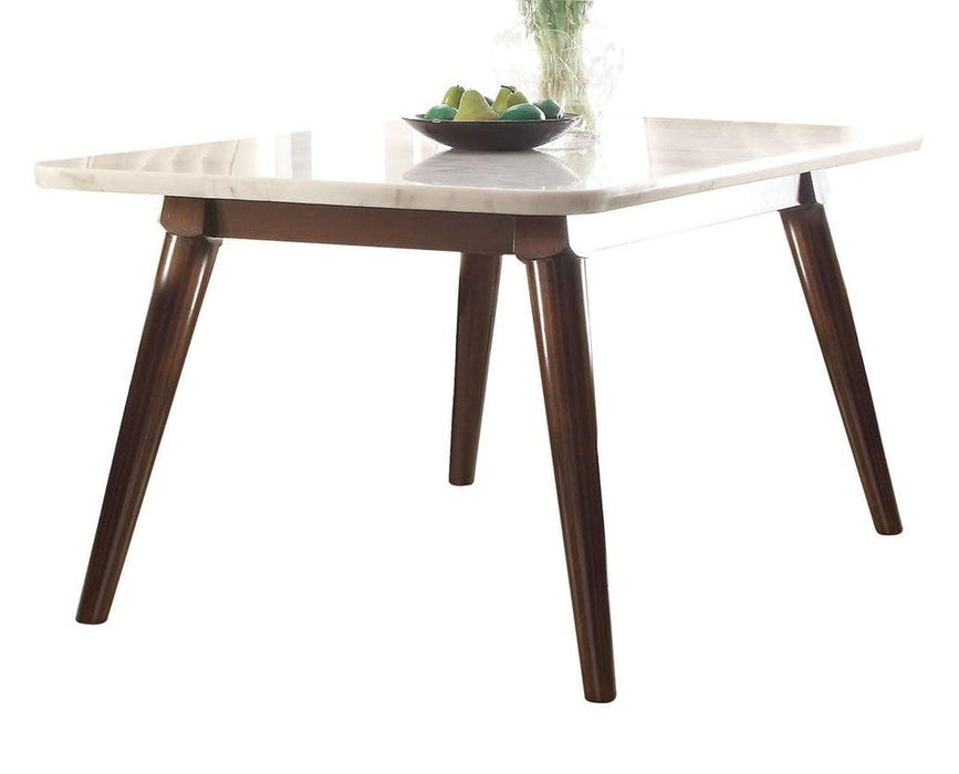 Acme Gasha Dining Table in White/Walnut 72820