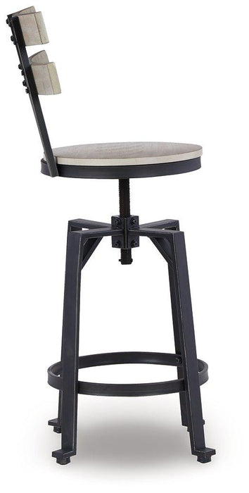 Karisslyn Whitewash/Black Counter Height Bar Stool (Set of 2)