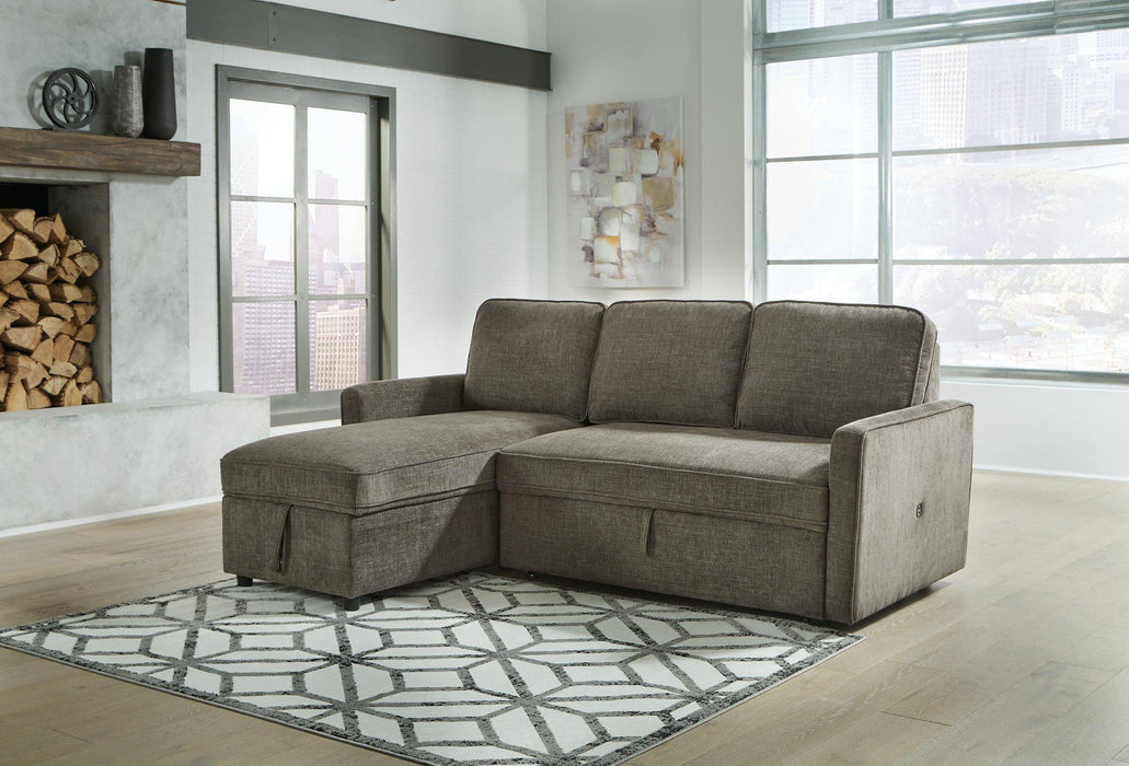 Kerle Charcoal 2-Piece Sectional with Pop Up Bed