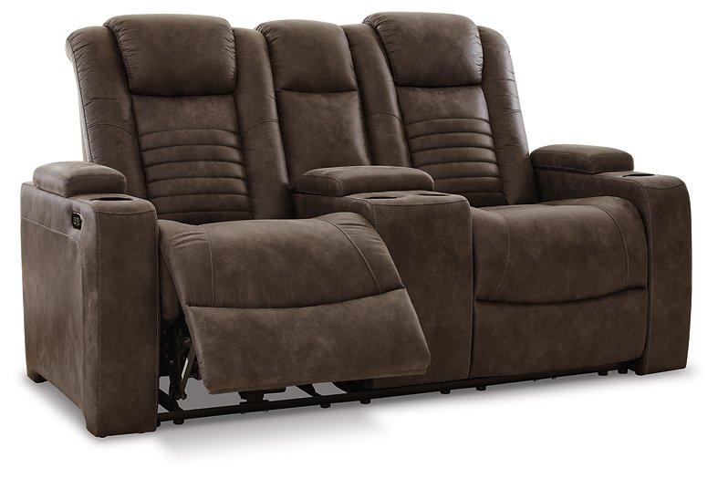 Soundcheck Earth Power Reclining Loveseat with Console
