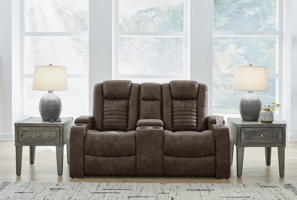 Soundcheck Earth Power Reclining Loveseat with Console