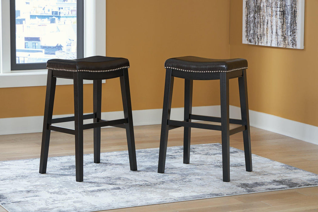 Lemante Dark Brown Bar Height Bar Stool (Set of 2)