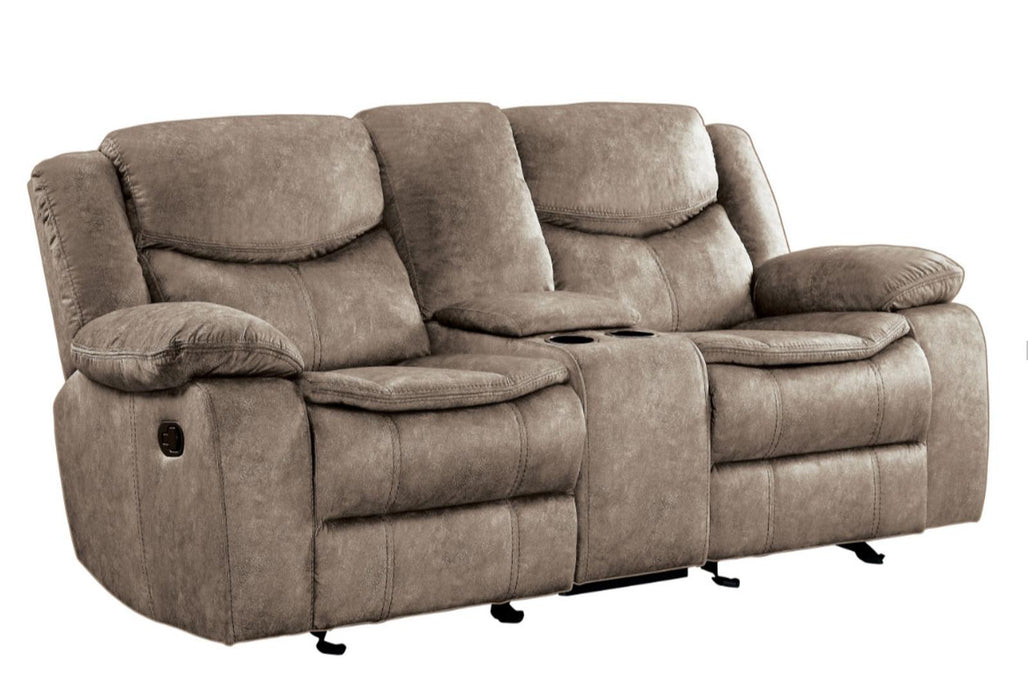 Homelegance Furniture Bastrop Double Glider Reclining Loveseat in Brown 8230FBR-2