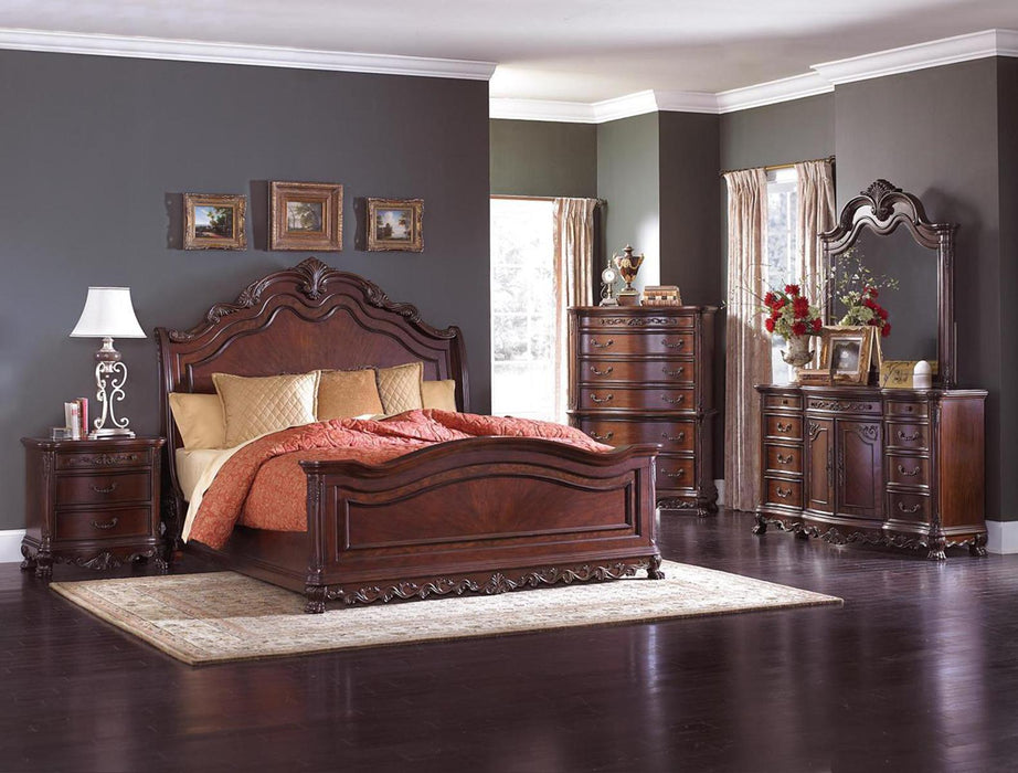 Homelegance Deryn Park Queen Sleigh Bed in Cherry 2243SL-1