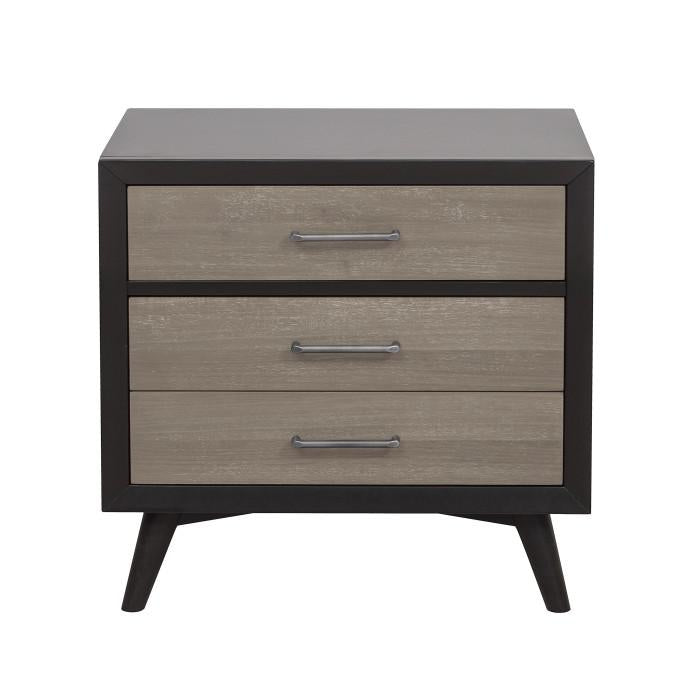 Raku 3 Drawer Nightstand in Gray 1711-4