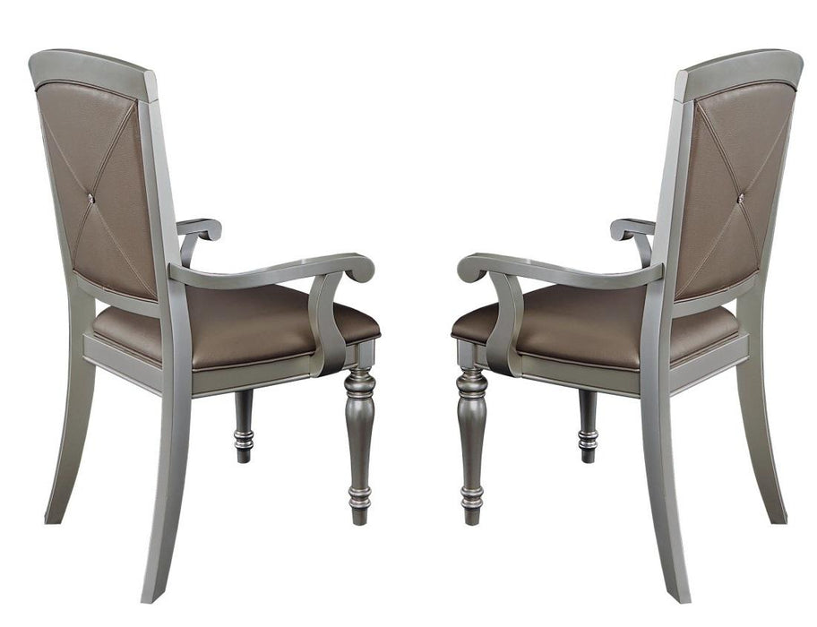 Homelegance Orsina Arm Chair in Silver (Set of 2)