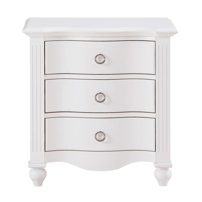 Meghan 3 Drawer Nightstand in White 2058WH-4