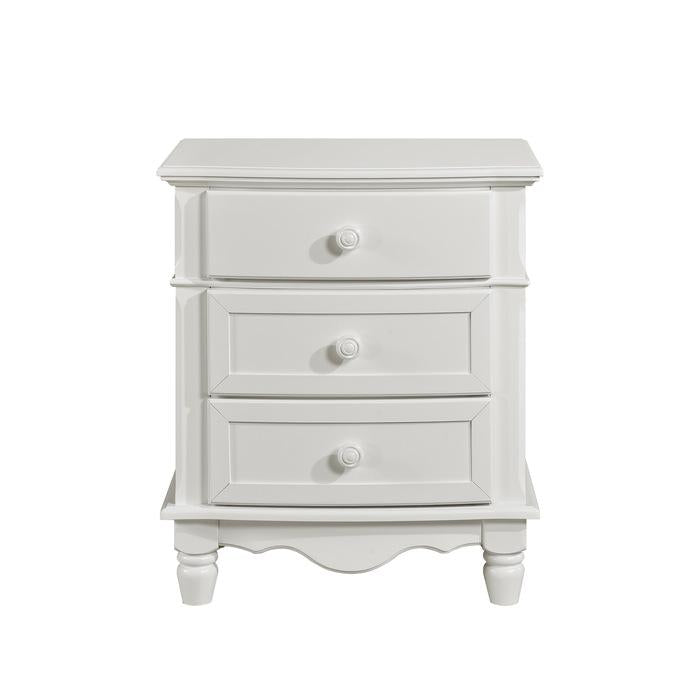 Clementine 3 Drawer Night Stand in White B1799-4