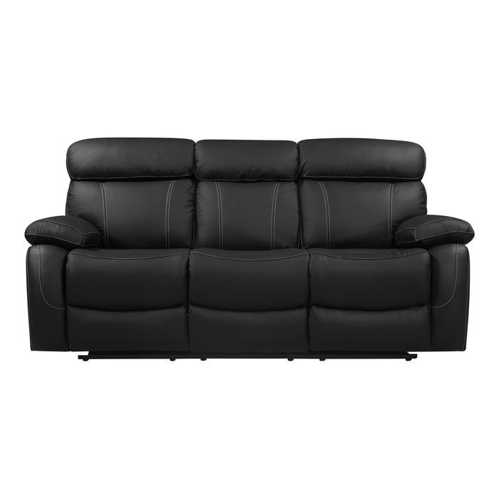 Pendu Double Reclining Sofa in Black 8326BLK-3