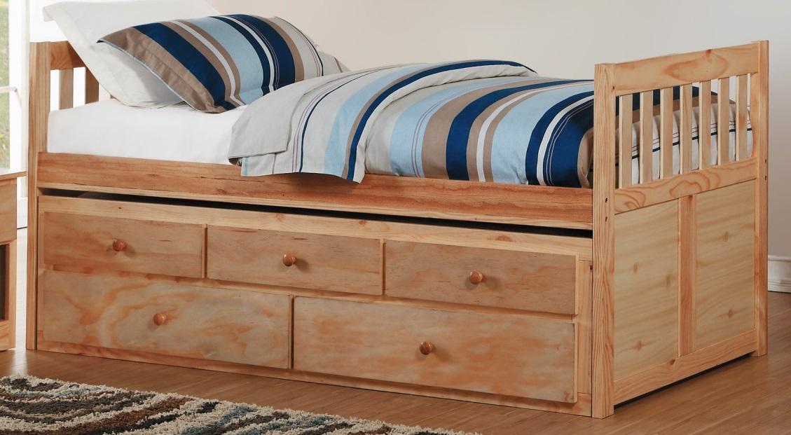 Homelegance Bartly Twin/Twin Trundle Bed w/ 2 Storage Drawers in Natural B2043PR-1*