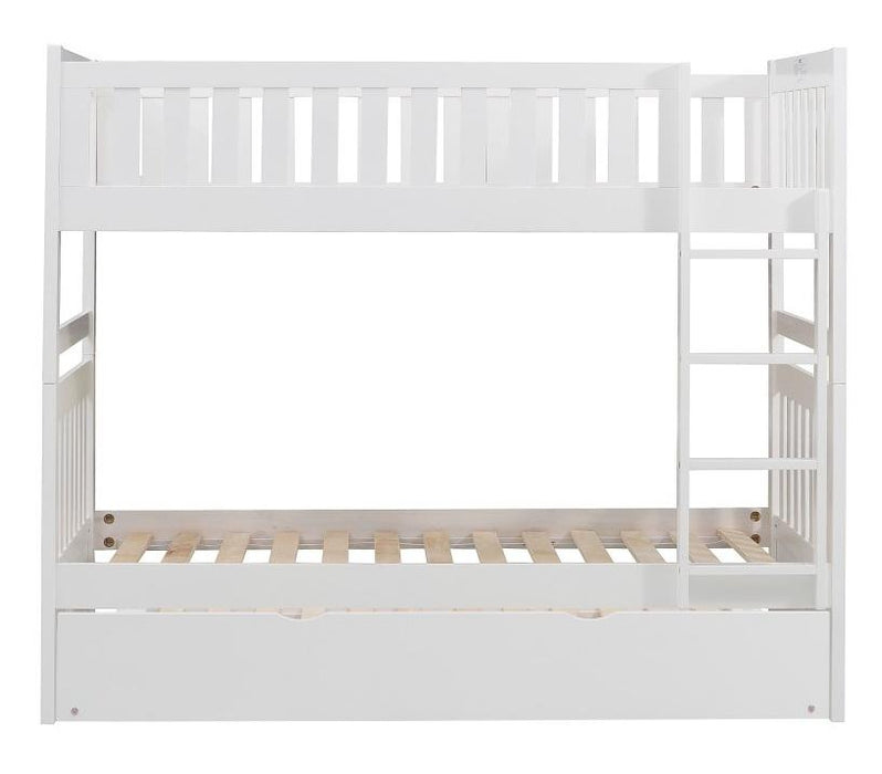 Homelegance Galen Twin/Twin Bunk Bed w/ Twin Trundle in White B2053W-1*R