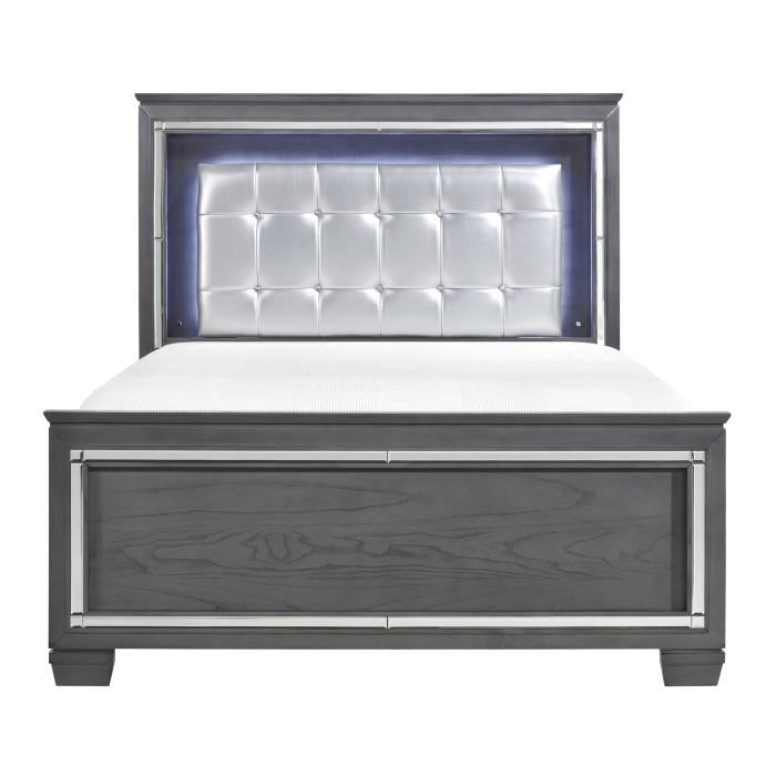 Allura Queen Panel Bed in Gray 1916GY-1*