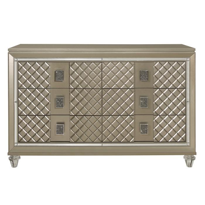 Homelegance Loudon Champagne Metallic Dresser Homelegance Loudon Champagne Metallic Dresser