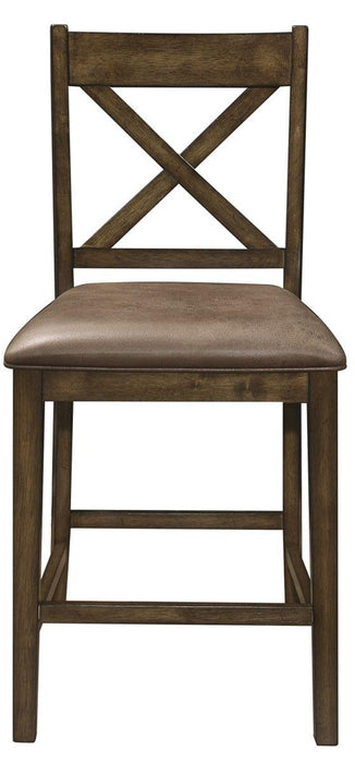 Homelegance Furniture Levittown Counter Height Chair in Brown (Set of 2)