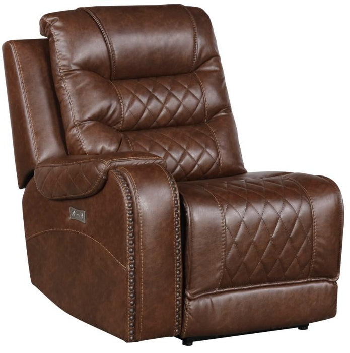 Homelegance Furniture Putnam Power Left Side Reclining Chair with USB Port in Brown 9405BR-LRPW