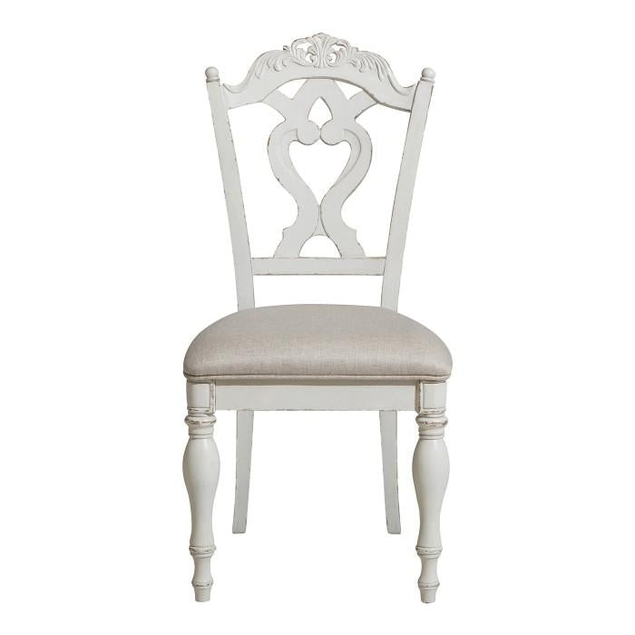 Cinderella Chair in Antique White with Grey Rub-Through