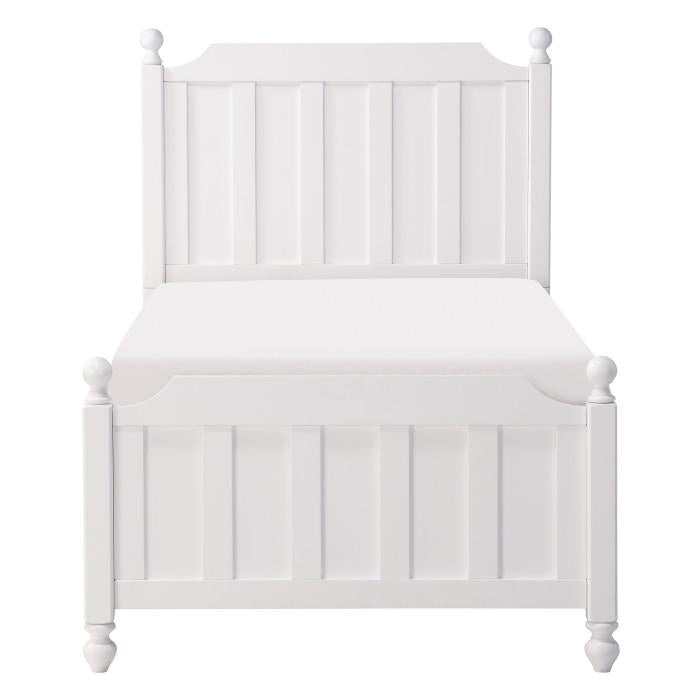 Wellsummer Twin Panel Bed in White 1803WT-1*