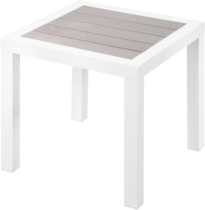 Nizuc Grey manufactured wood Outdoor Patio Aluminum End Table