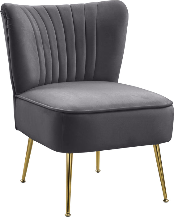 Tess Grey Velvet Accent Chair