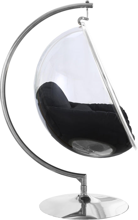Luna Black Durable Fabric Acrylic Swing Chair