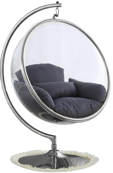 Luna Grey Durable Fabric Acrylic Swing Chair