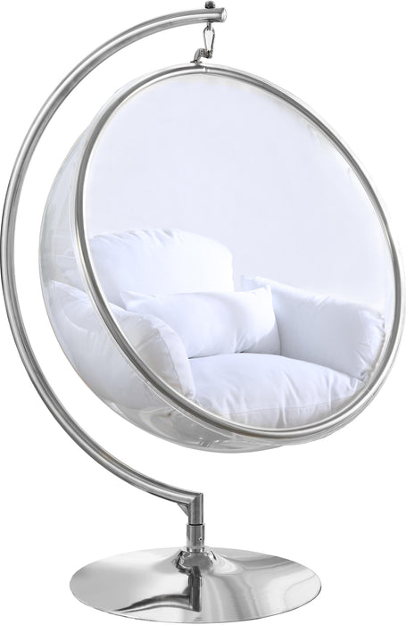Luna White Durable Fabric Acrylic Swing Chair