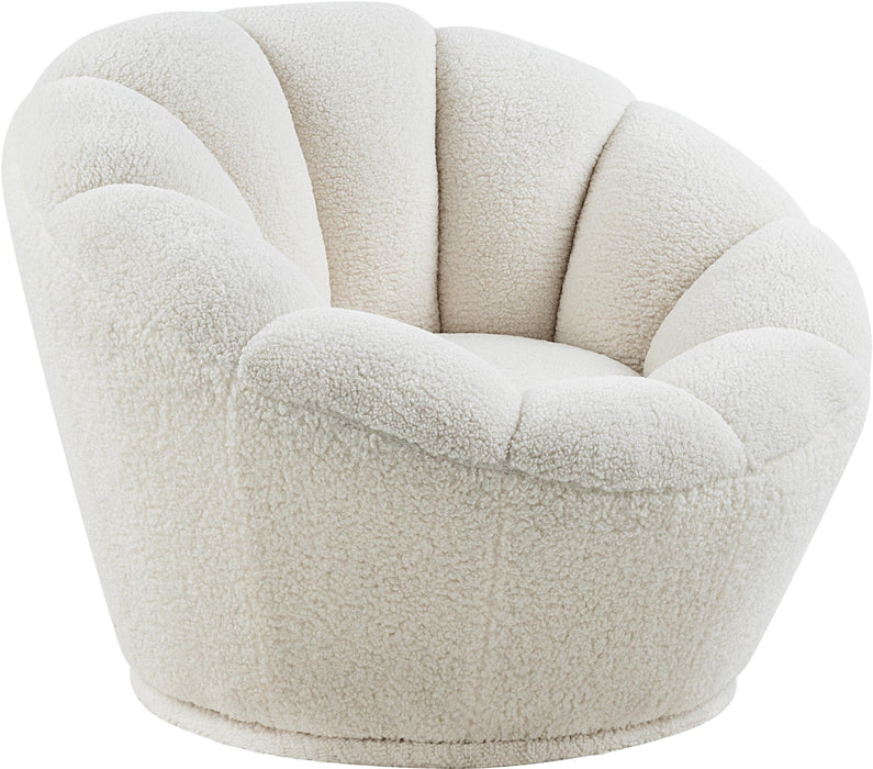 Dream White Faux Sheepskin Fur Accent Chair