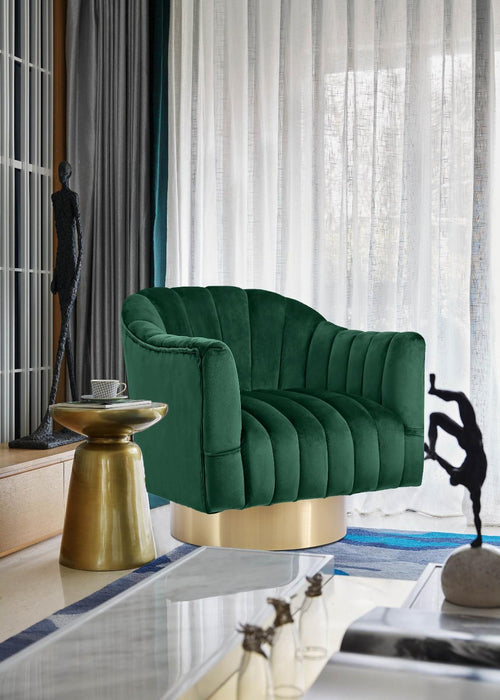 Farrah Green Velvet Accent Chair