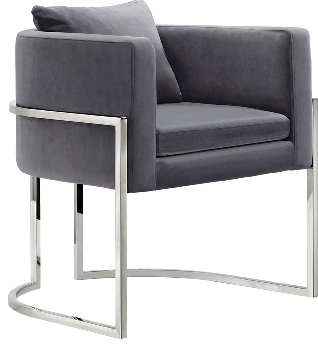 Pippa Grey Velvet Accent Chair