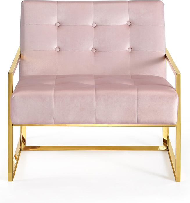 Pierre Pink Velvet Accent Chair