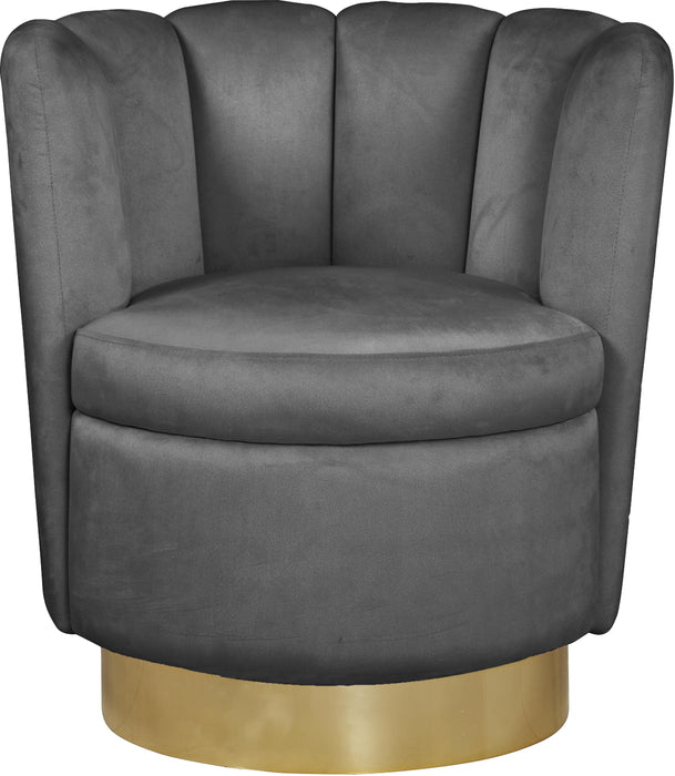 Lily Grey Velvet Accent Chair