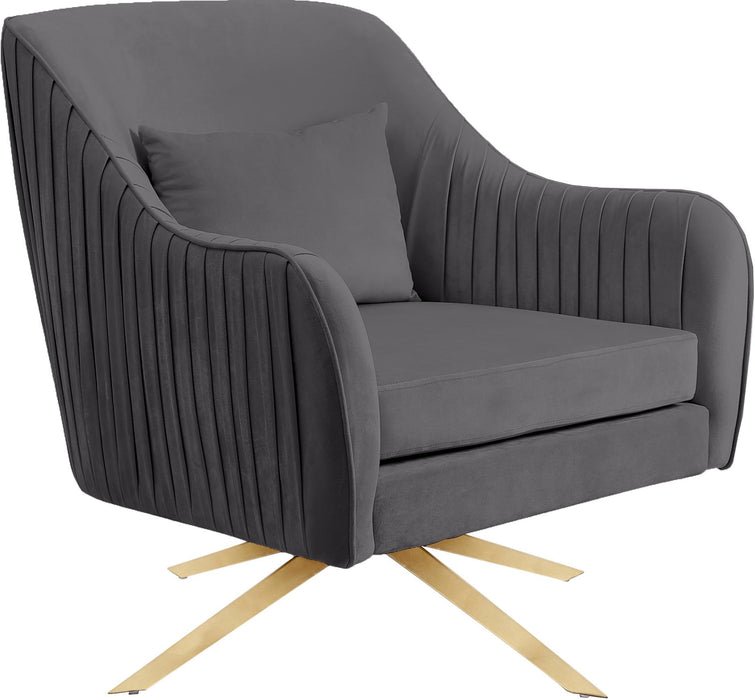 Paloma Grey Velvet Accent Chair