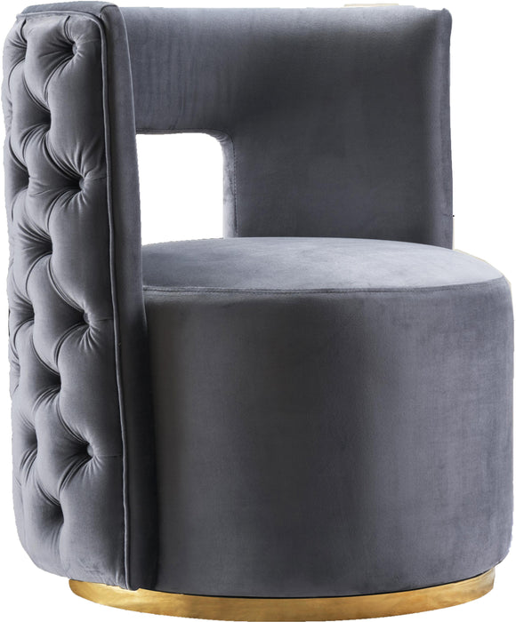 Theo Grey Velvet Accent Chair