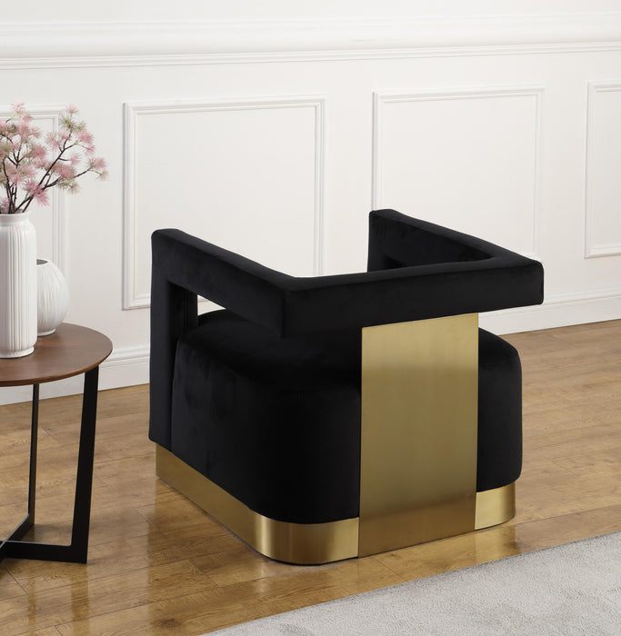 Armani Black Velvet Accent Chair