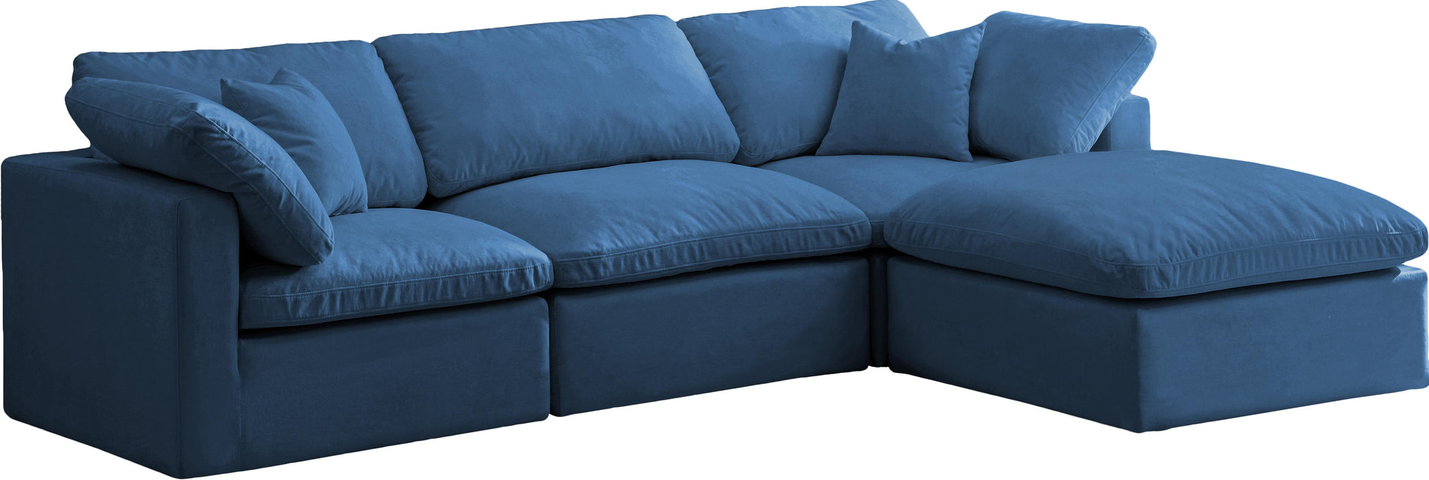 Plush Navy Velvet Standard Cloud Modular Sectional