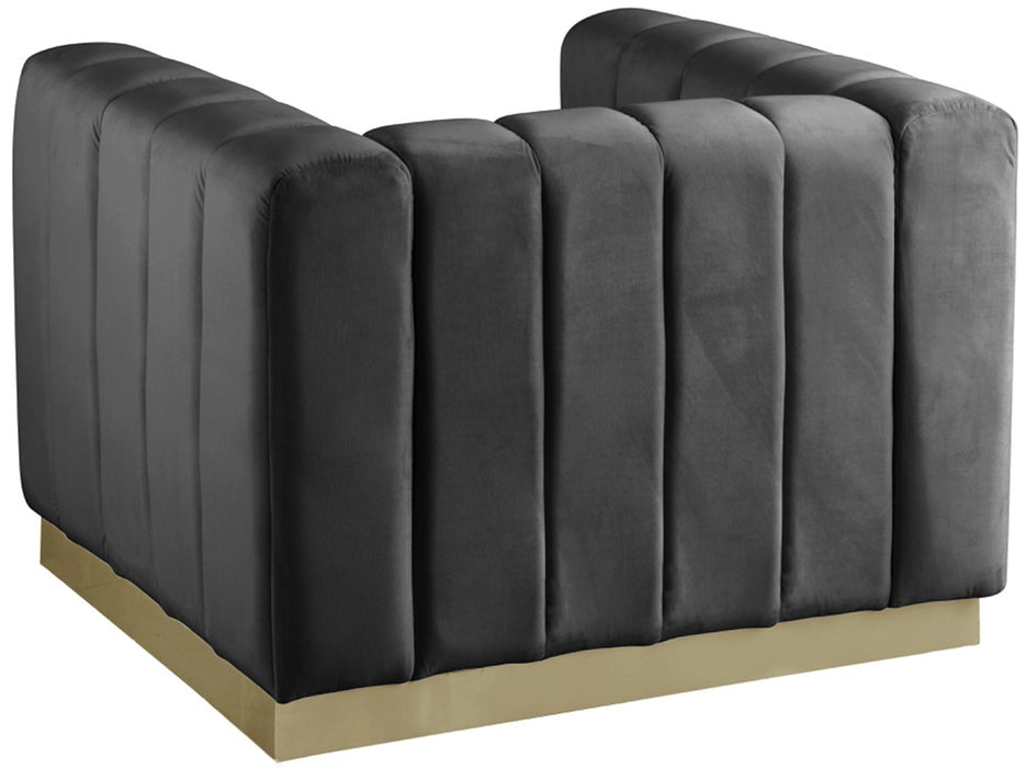 Marlon Grey Velvet Chair