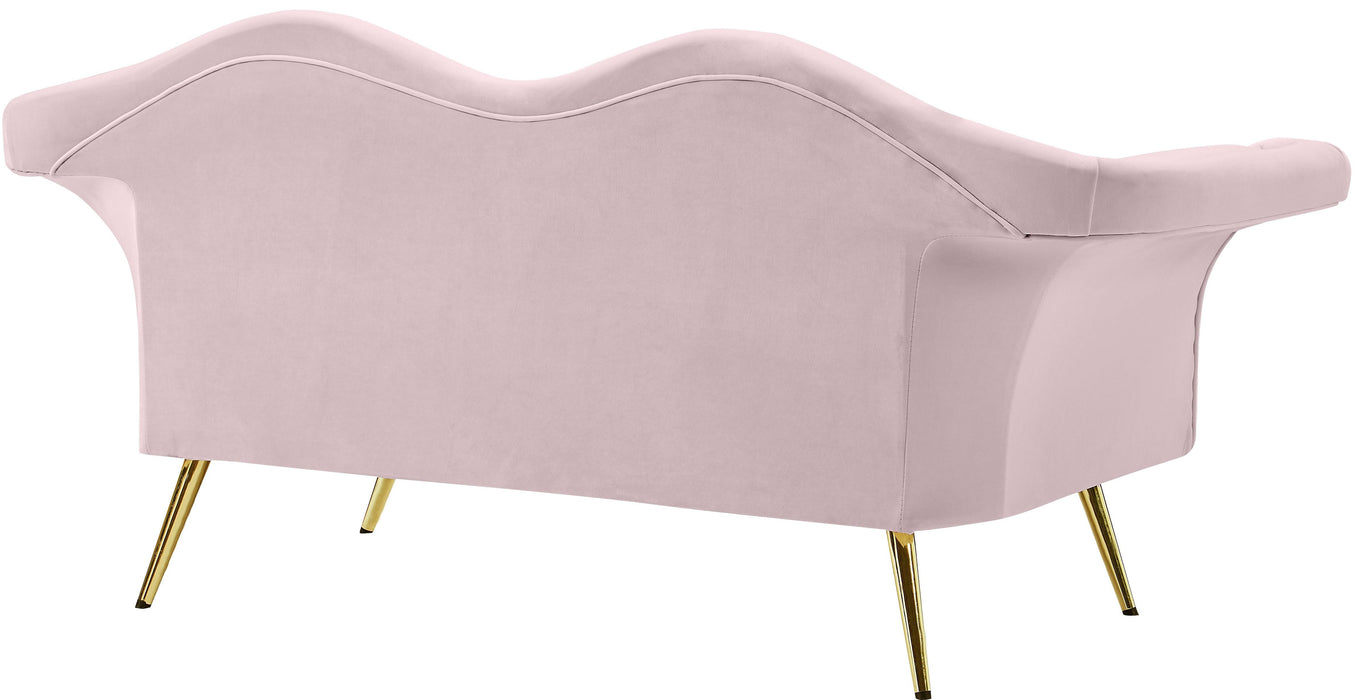 Lips Pink Velvet Loveseat