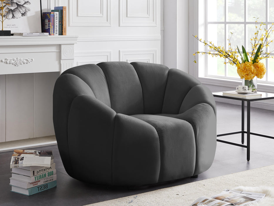 Elijah Grey Velvet Chair