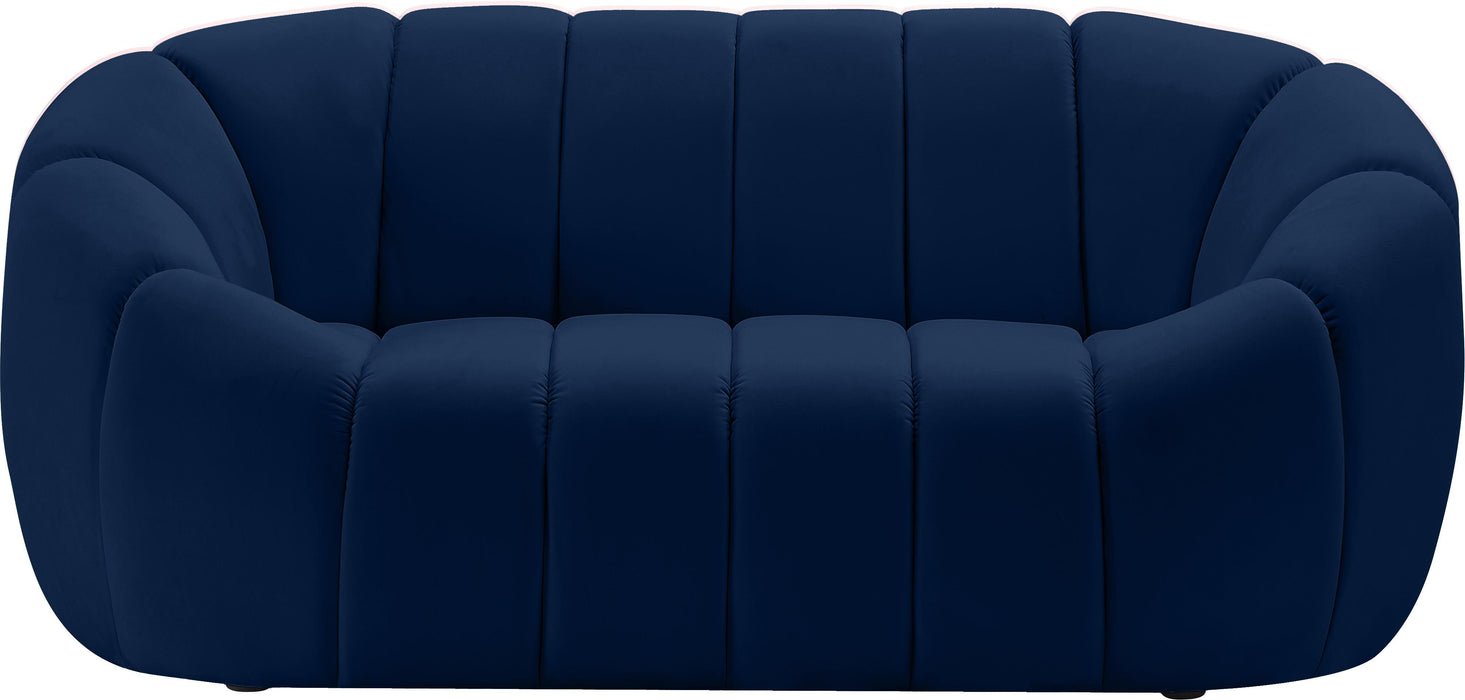 Elijah Navy Velvet Loveseat