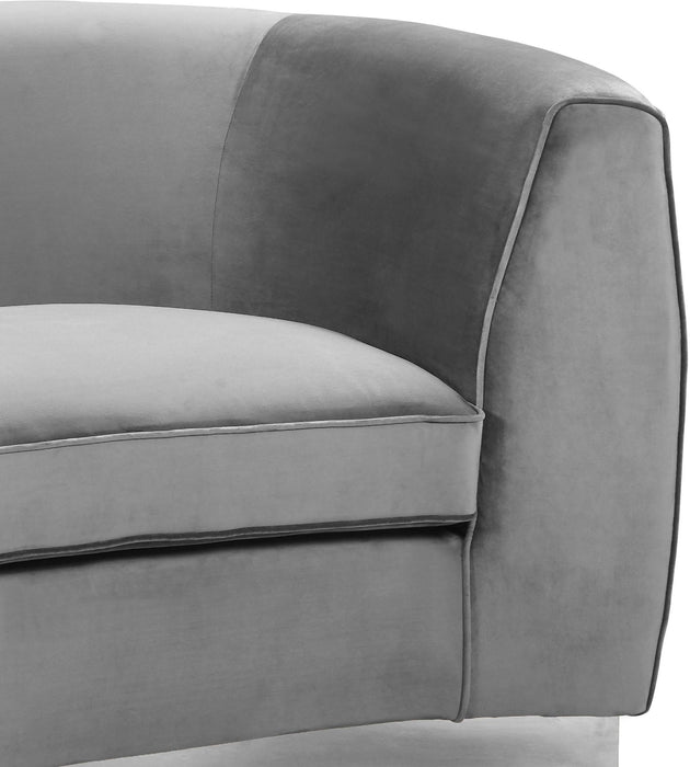 Julian Grey Velvet Sofa