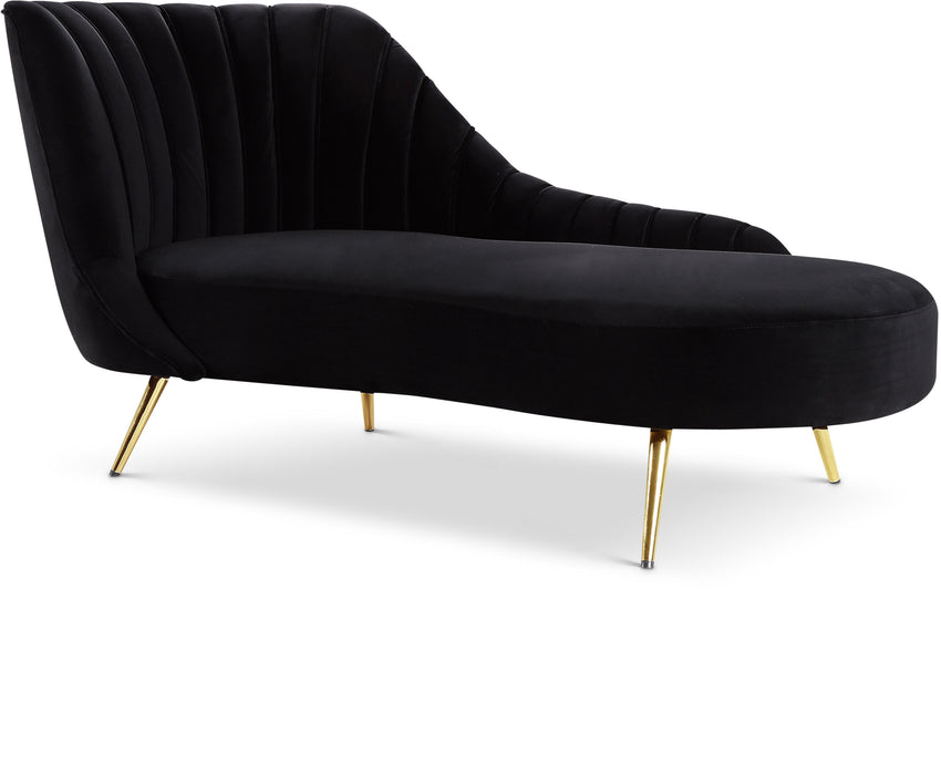 Margo Black Velvet Chaise