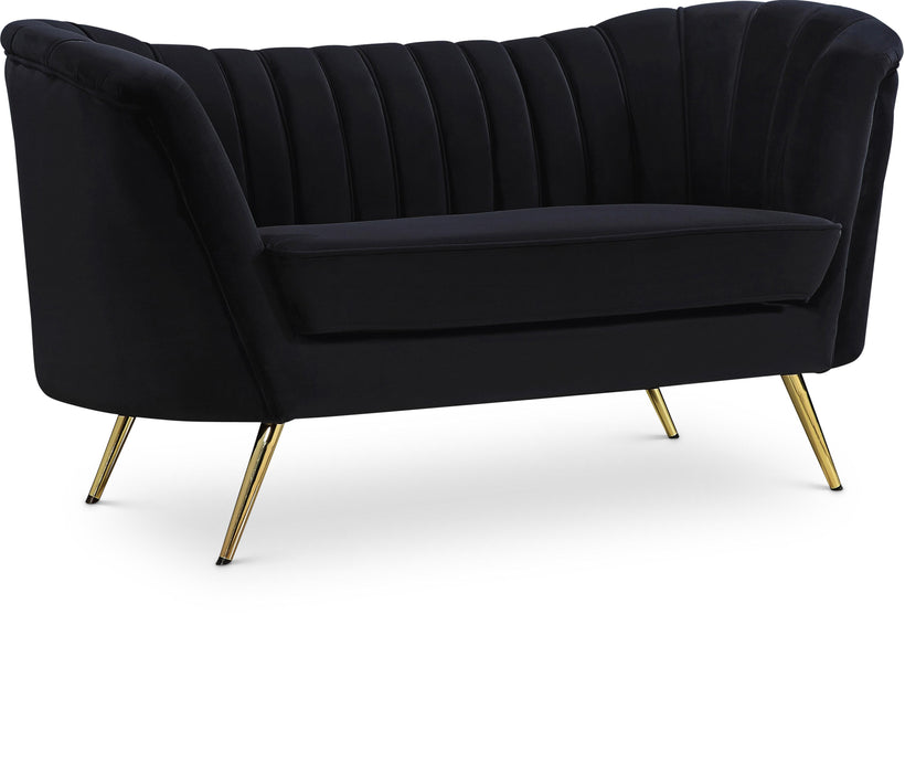 Margo Black Velvet Loveseat