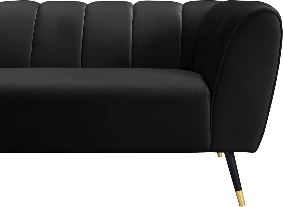 Beaumont Black Velvet Sofa