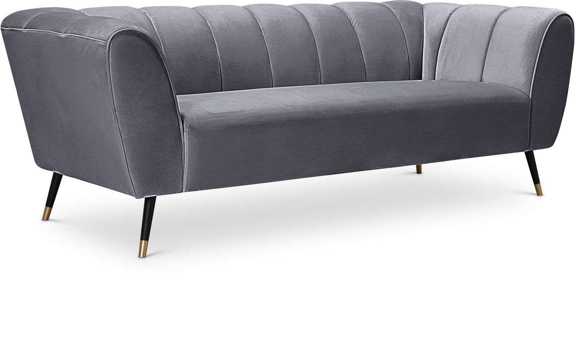 Beaumont Grey Velvet Sofa