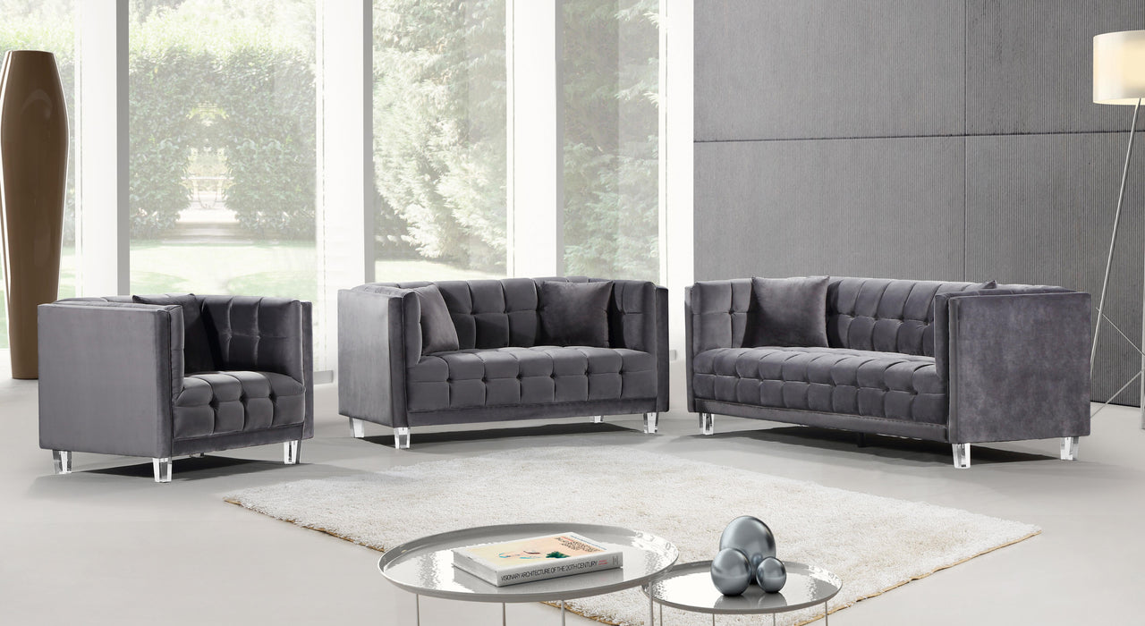 Mariel Grey Velvet Sofa