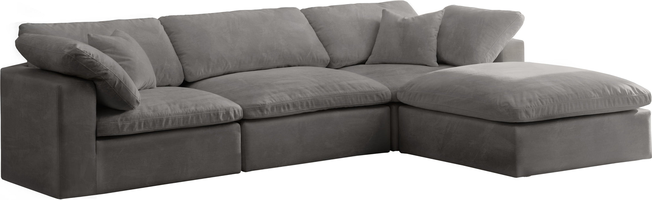Cozy Grey Velvet Cloud Modular Sectional